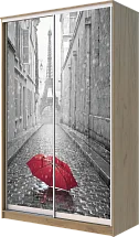 Шкаф-купе 2-х дверный с фотопечатью Париж, зонтик 2200 1500 420